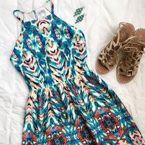 Aztec Print Skater Dress
